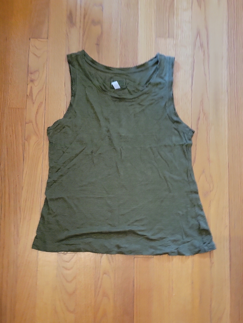 Sigrid Olsen Olive Linen Green Tank Top - Women's Sleeveless Top L